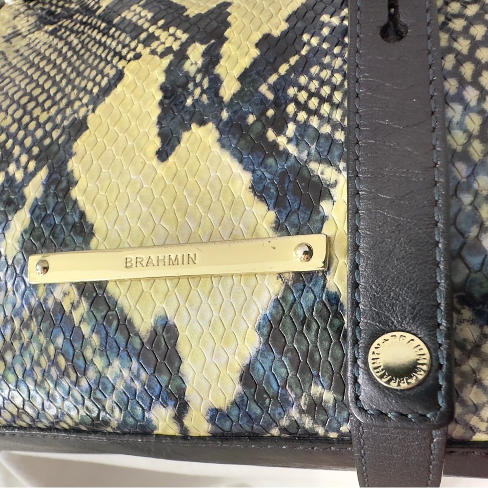 Brahmin Rare Greta Lizard & Python/Snakeskin Opal… - image 8